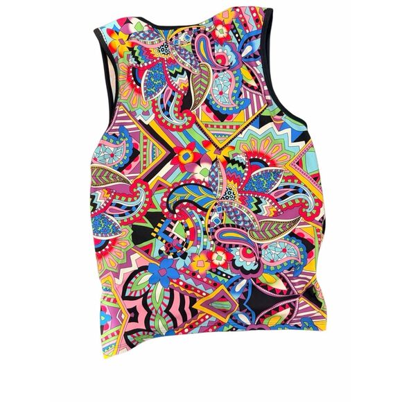 Johnny Was Tops - Johnny Was Women’s Sleeveless Colorful Geometric Print Tank Top Boho Chic Size S